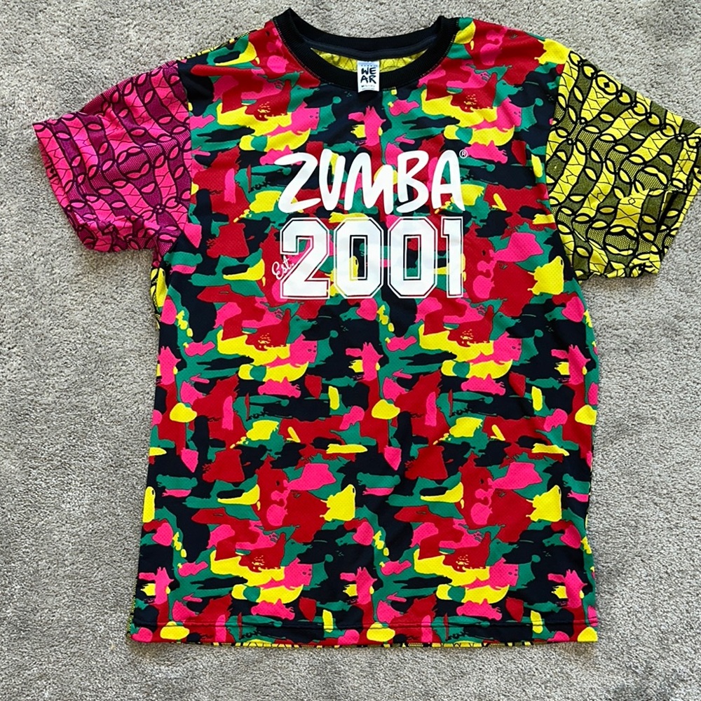 Vintage Zumba 2001 Colorful Graphic T-Shirt